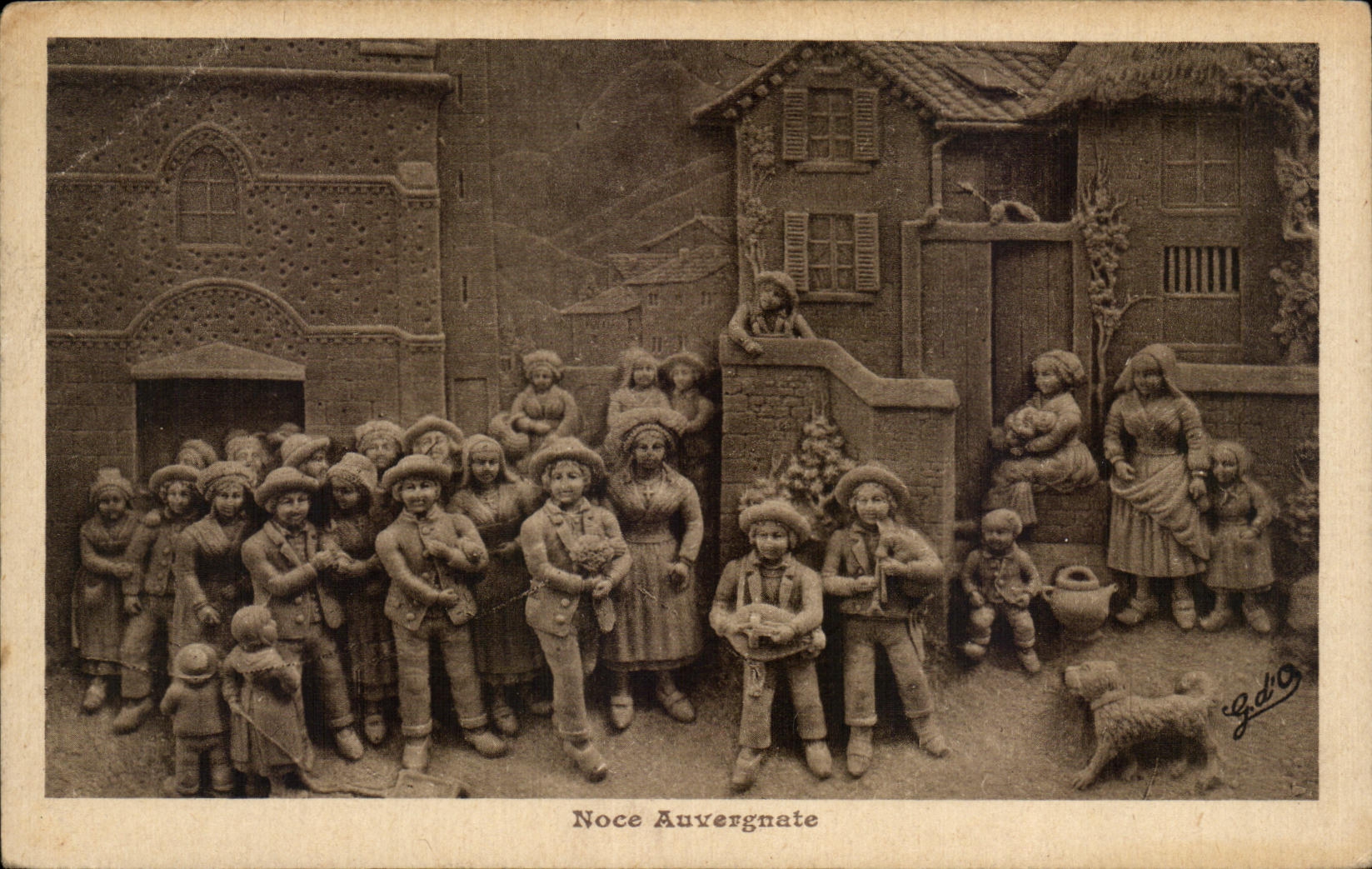 Noce Auvergnate — scène de village — éditeur G. d'G