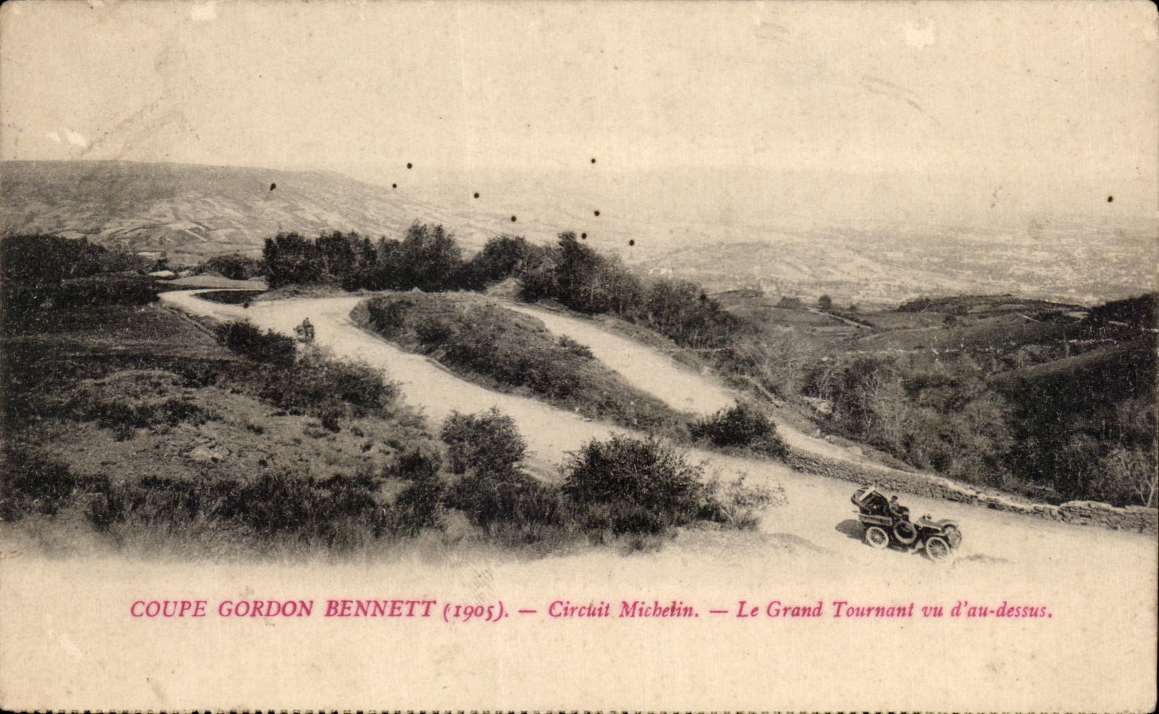 CPA Coupe Gordon Bennett 1905 Circuit Michelin Le Grand Tournant vu d au dessus Course automobile