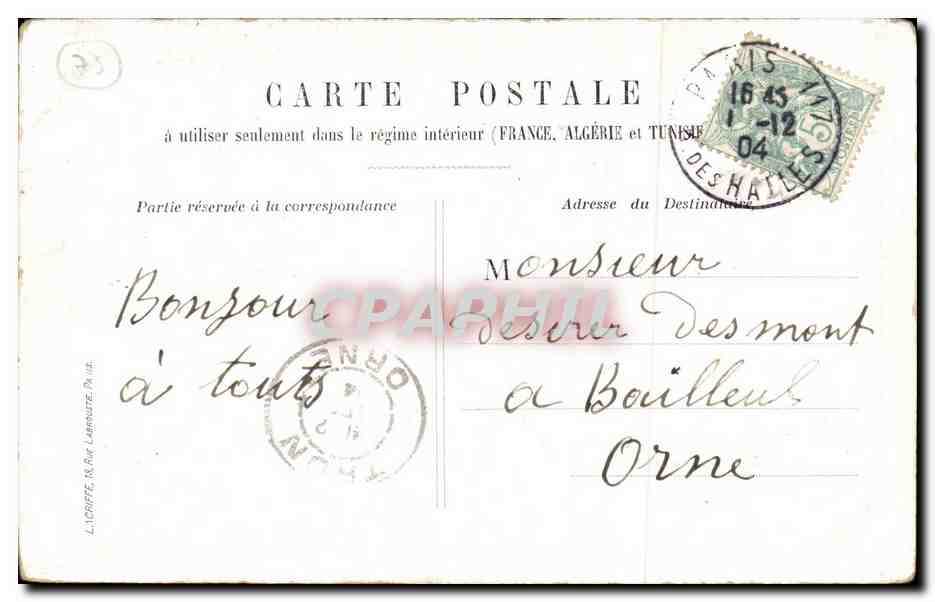 CPA Paris Avenue de I Opera — Rückseite