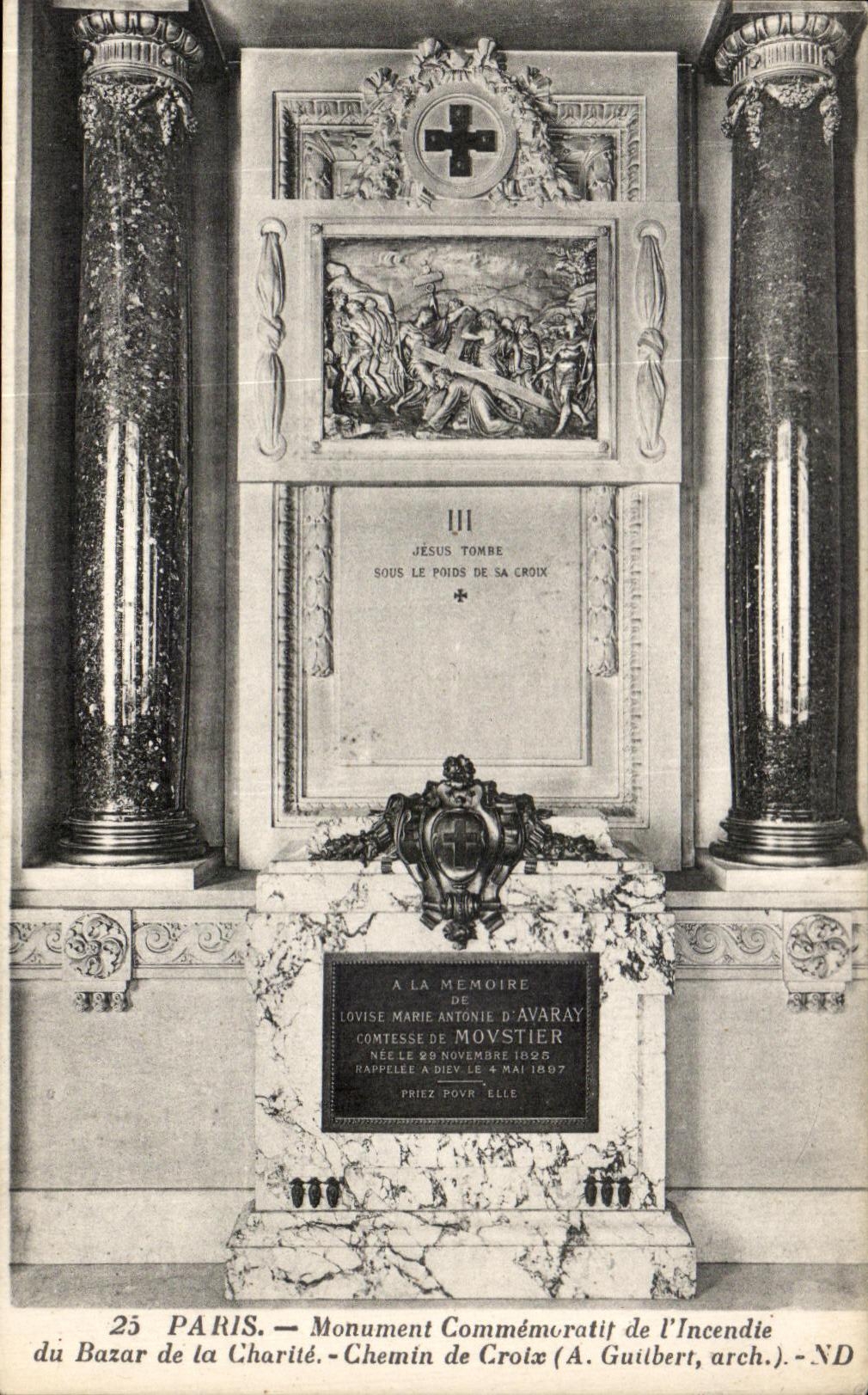 CPA Paris Monument Commemoratif de I Incendie du Bazar de la Charite Chemin de Croix
