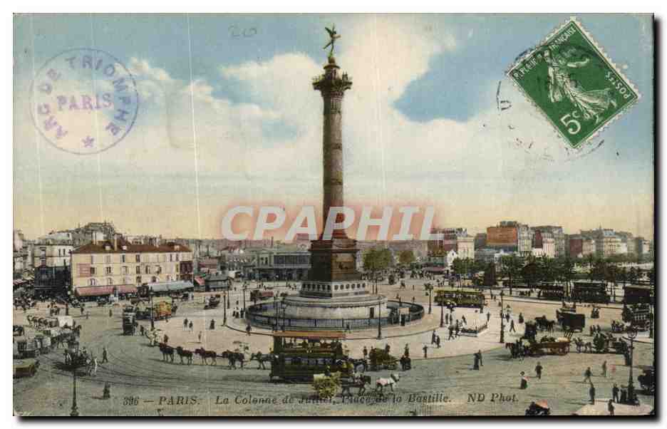 CPA Paris La Colonne de Julliet Place de la Bastille