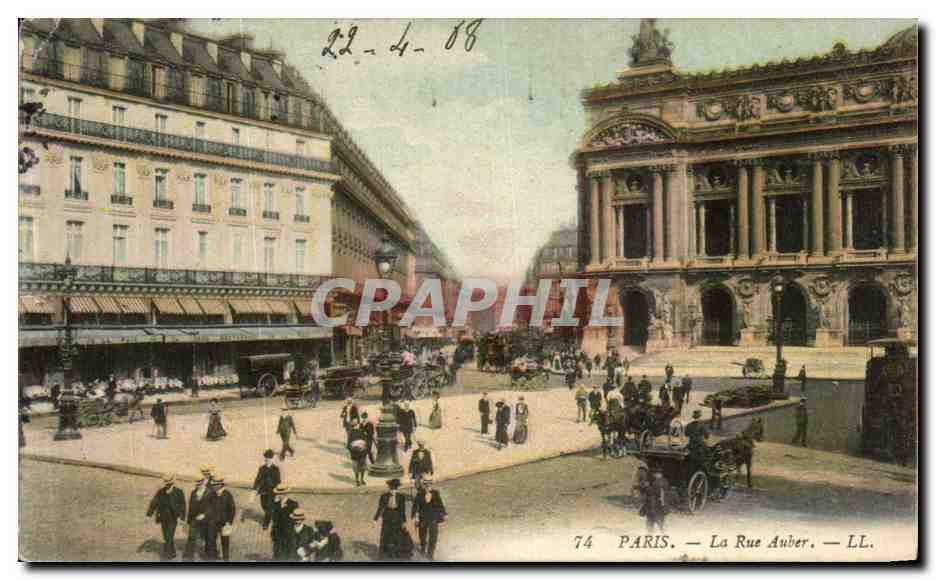 CPA Paris La Rue Auber Opera