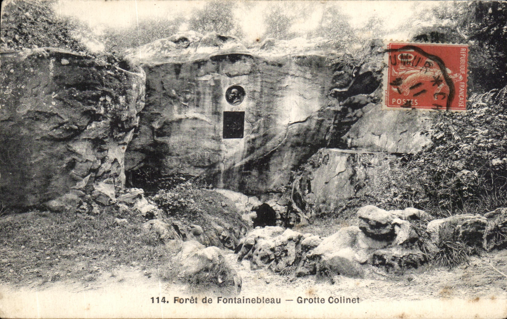 Forêt de Fontainebleau — Höhle Colinet — Unbekannter Verleger, Nr. 114