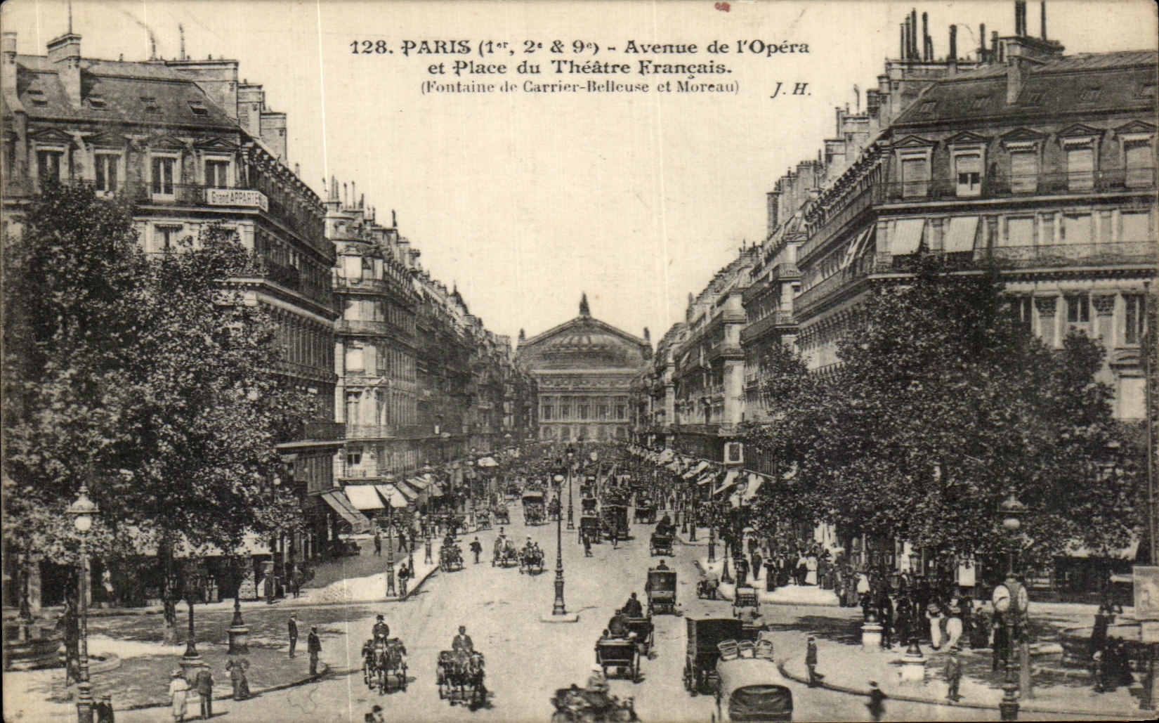 CPA Paris Avenue de I Opera et Place du Theatre Francais