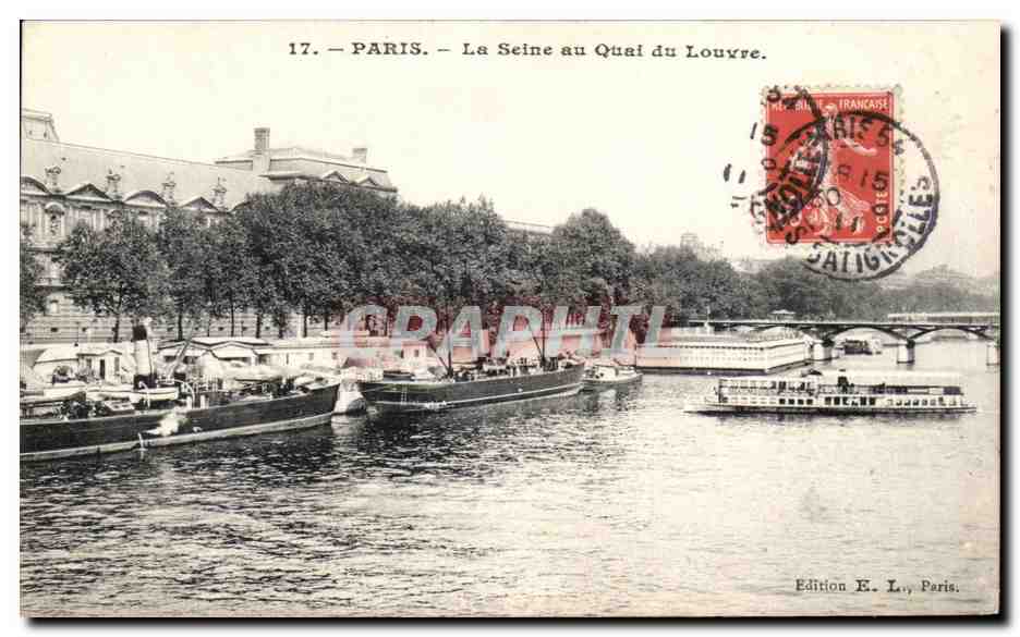 CPA Paris La Seine au Quai du Louvre Peniches 