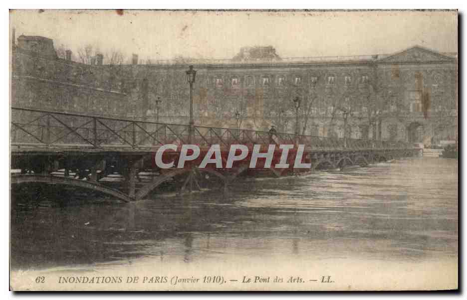 CPA Inondations De Paris Le Pont des Arts
