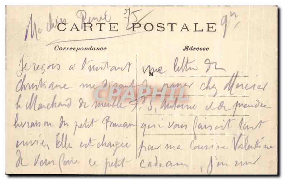 CPA Paris La Rue Souffiot et le Pantheon Dirigeable Zeppelin  — Rückseite