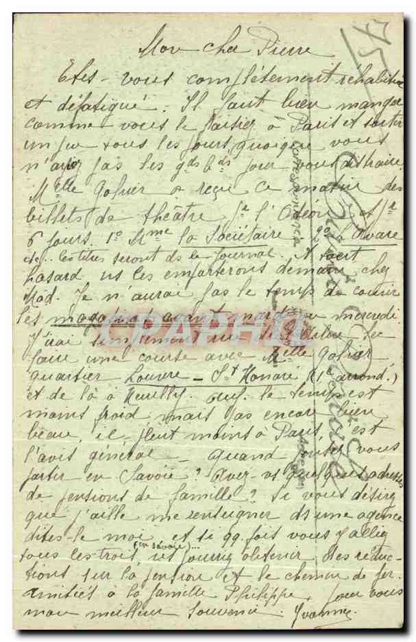 París — La Estación Saint-Lazare y la Corte de Roma — LL. n° 979 — Reverso