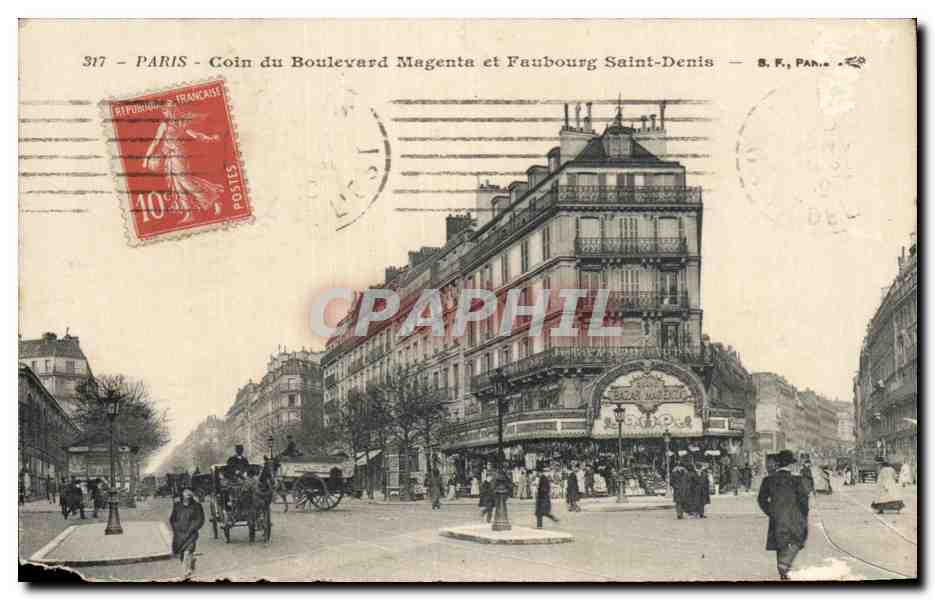CPA Paris Coin du Boulevard Magenta et Faubourg Saint Denis Bazar