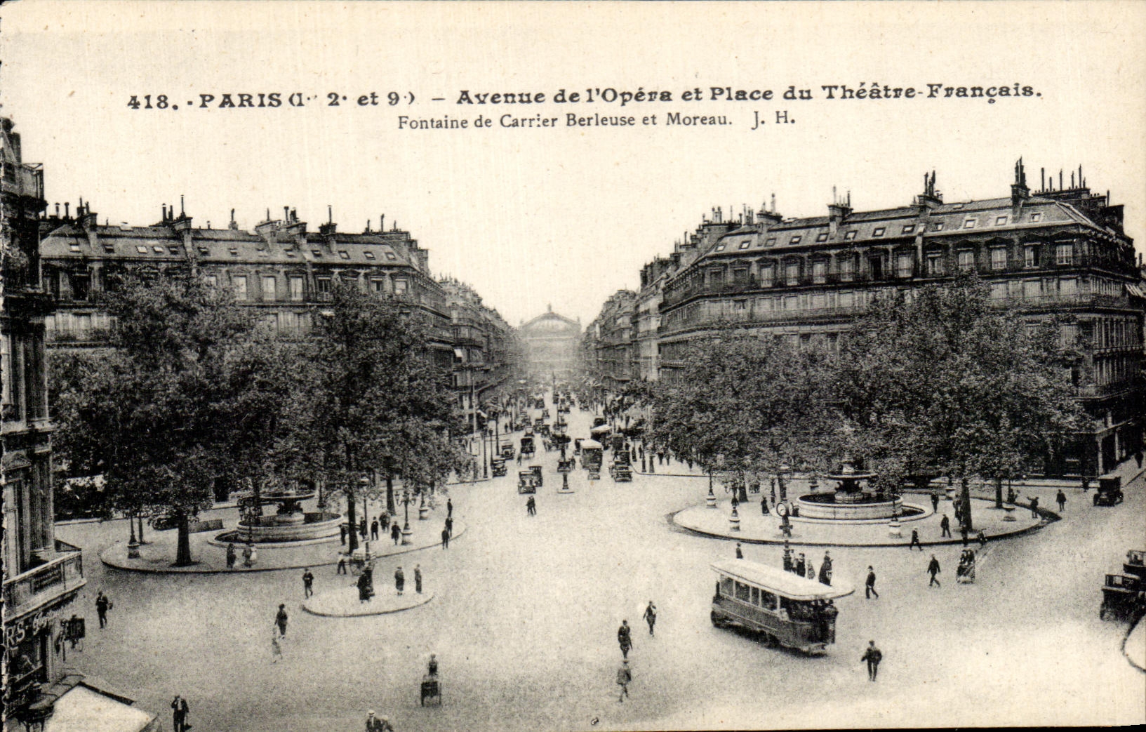 CPA Paris Avenue de l Opera et Place du Theatre Francais
