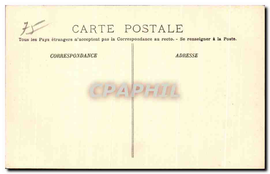 CPA Paris Place du Palais Royal Louvre — Rückseite