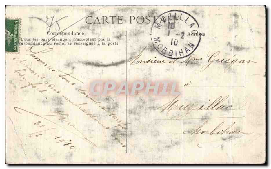 CPA Crue De La Seine Paris Pont au Change Le 27 Janvier 1910 — Rückseite
