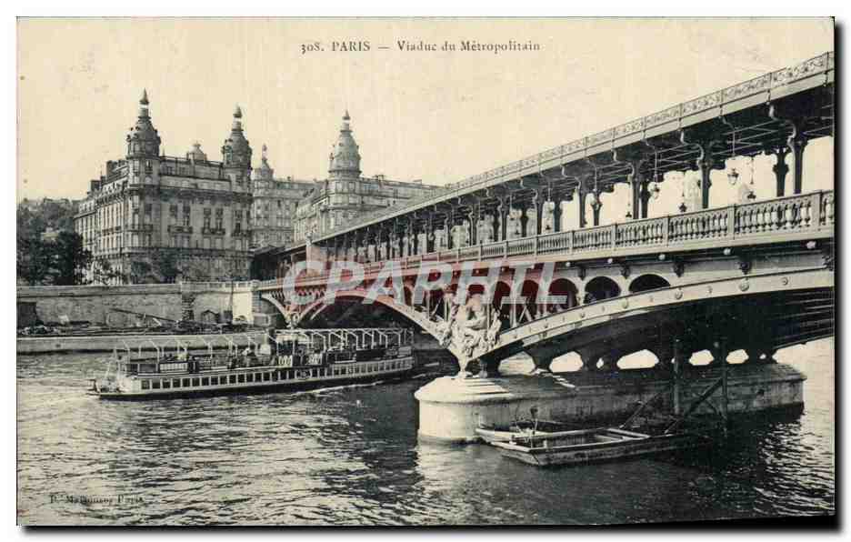 CPA Paris Viaduc du Metropolitain metro Peniches
