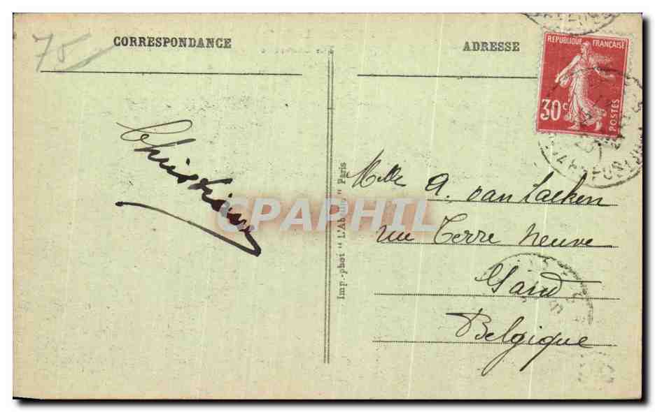 CPA Paris La Chambre des Deputes et le Pont de la Concorde Peniche  — Rückseite