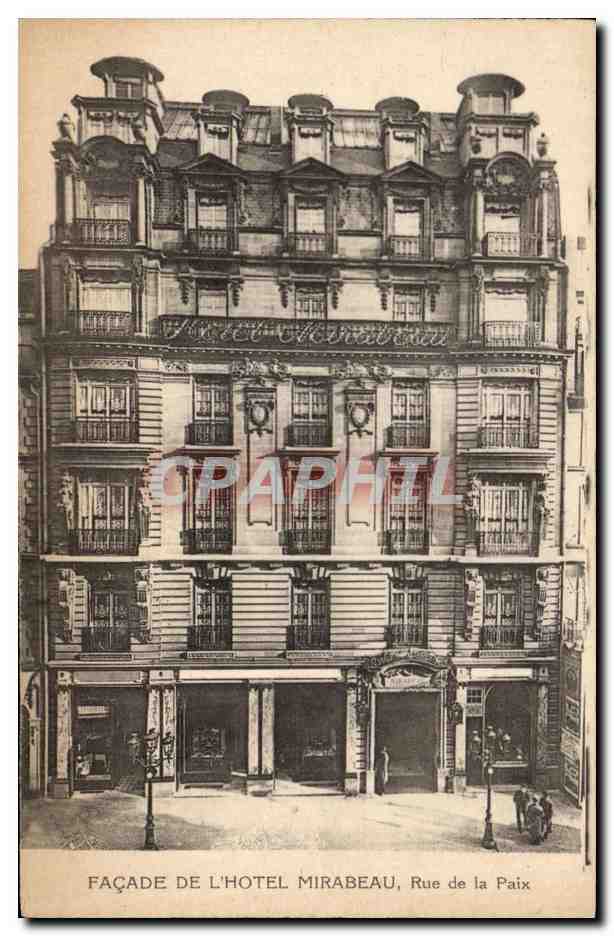 CPA Facade De L Hotel Mirabeau Rue de la Paix