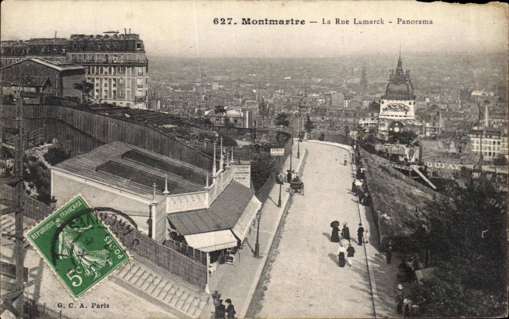 CPA Montmartre La Rue Lamarck Panorama Paris 