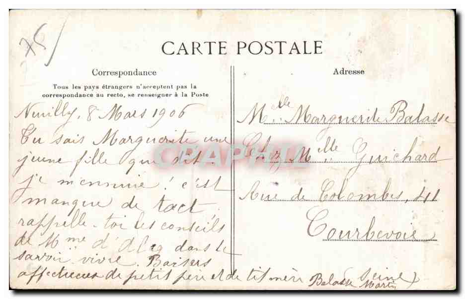 Monument des Aréonautes — Paris — E.L.D. n°113 — Verso