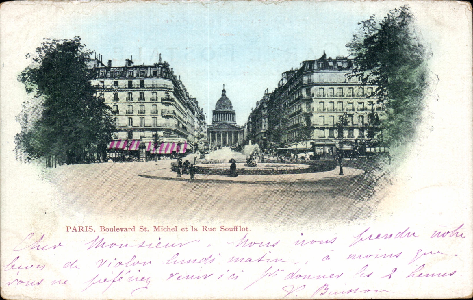 CPA Paris Boulevard St Michel et la Rue Soufflot Pantheon 