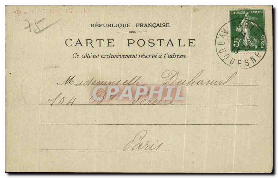 CPA Chololat de la Cie Coloniale Fontaine Medicis Paris  — Verso