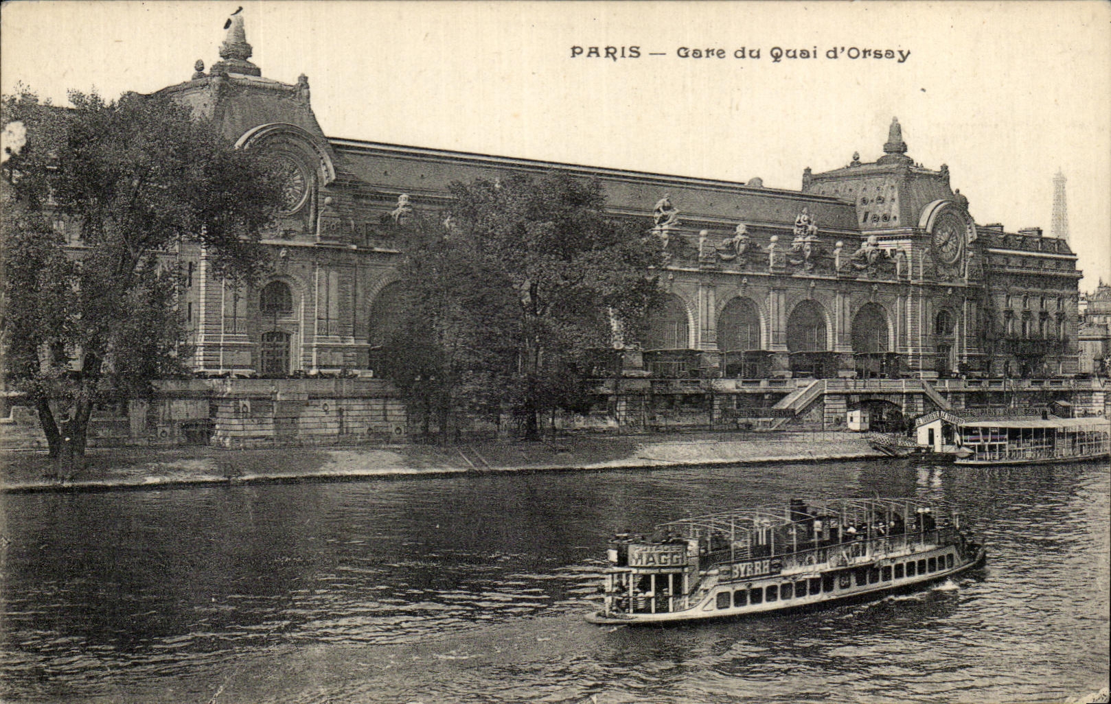 CPA Paris Gare du Quai d Orsay Tour Eiffel Peniche 