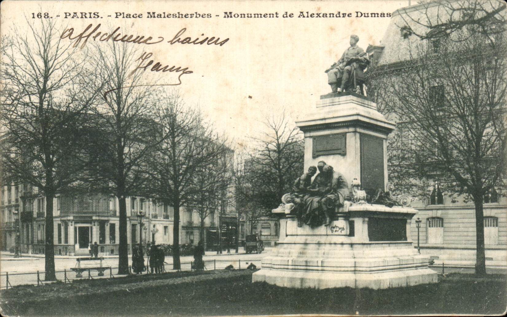 CPA Paris Place Malesherbes Monument de Alexandre Dumas