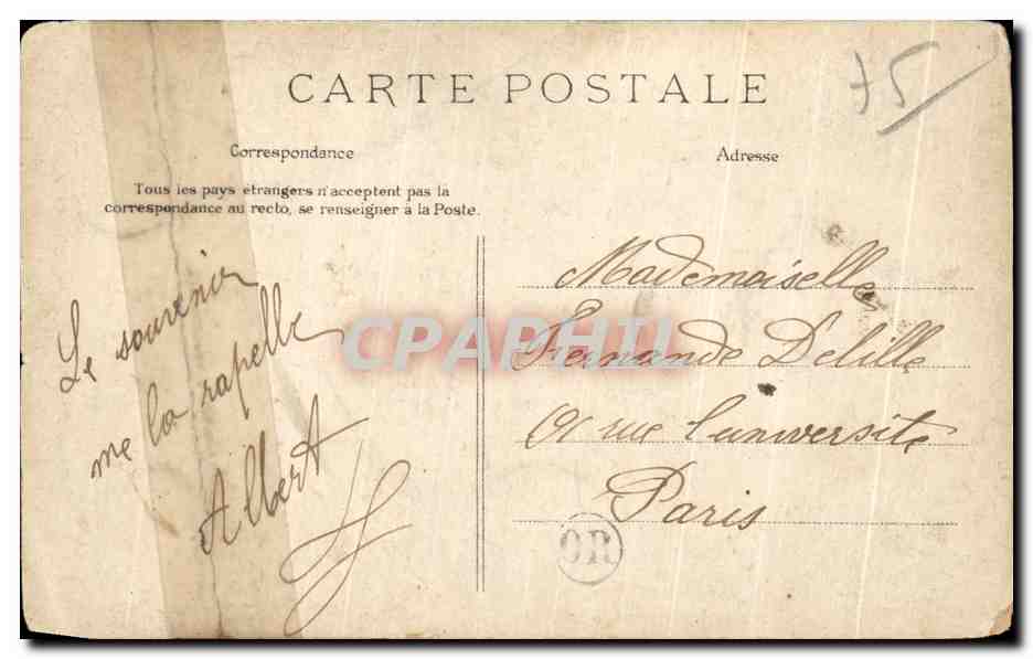 CPA Paris Rue de Monttesuy — Rückseite