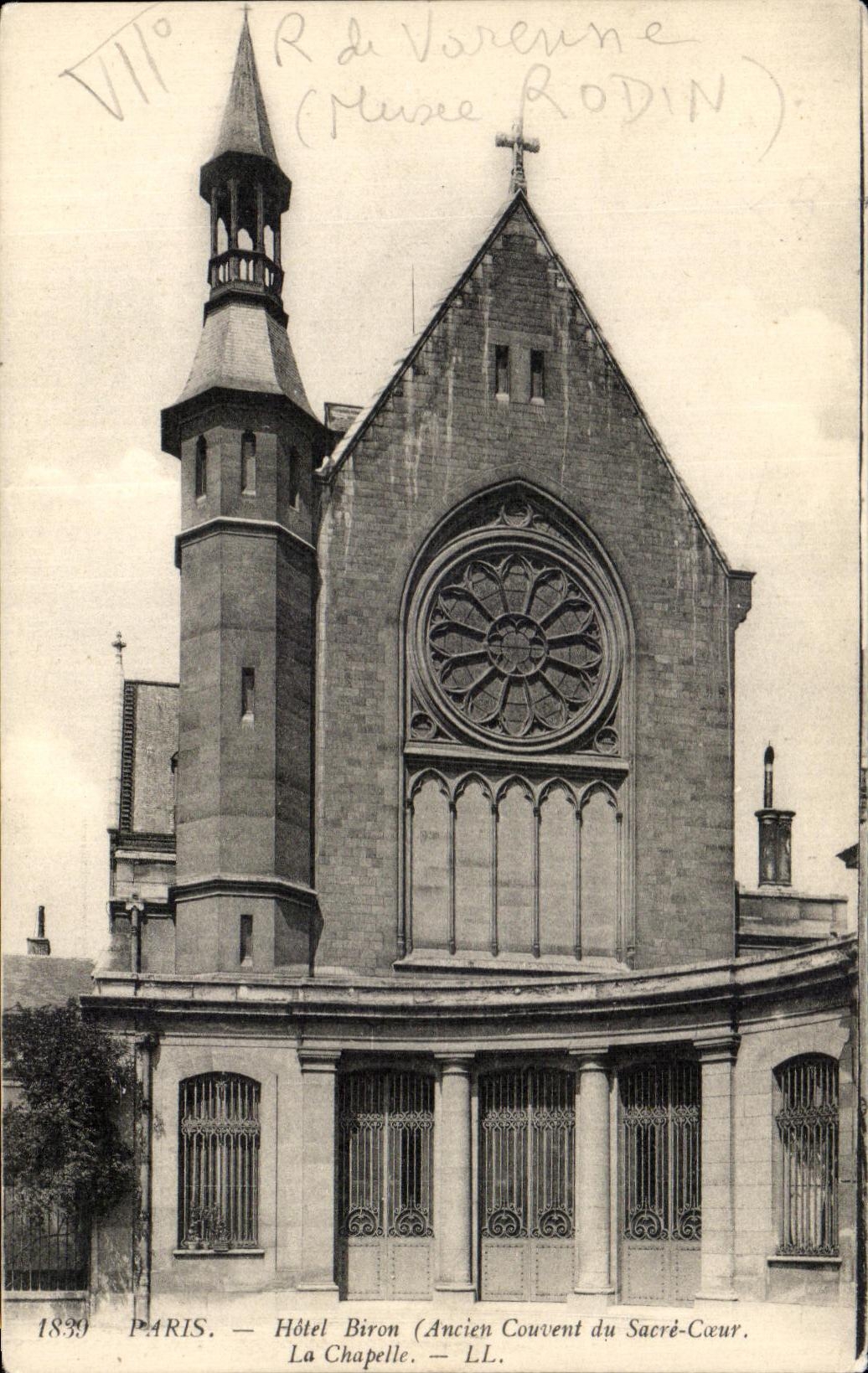 CPA Paris Hotel Biron La Chapelle Ancien couvent du sacre coeur La chapelle