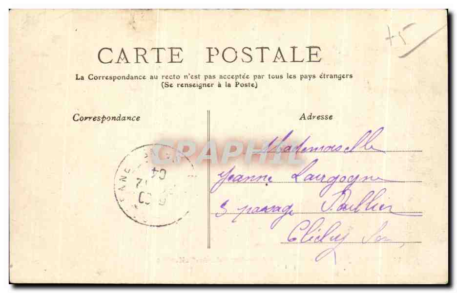 CPA Tout Paris Rue du Jourdain Eglise St Jean Baptiste de Belleville Grand lavoir — Rückseite