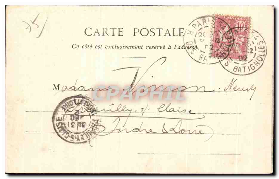 CPA Paris La Faculte de Medecine — Rückseite