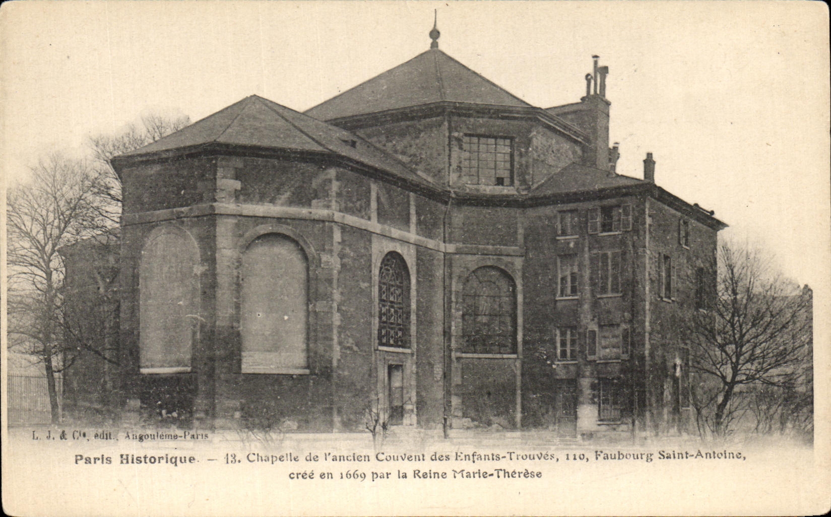 CPA Paris Historique Chapelle de l anclen Couvent des Enfants Trouves Faubeourg Saint Antelne cree en 1669 