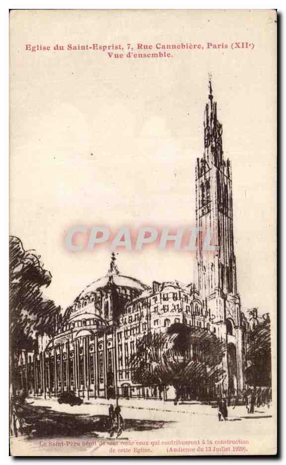 CPA Eglise du Saint Esprist 7 Rue cannebiere Paris Vue d ensemble