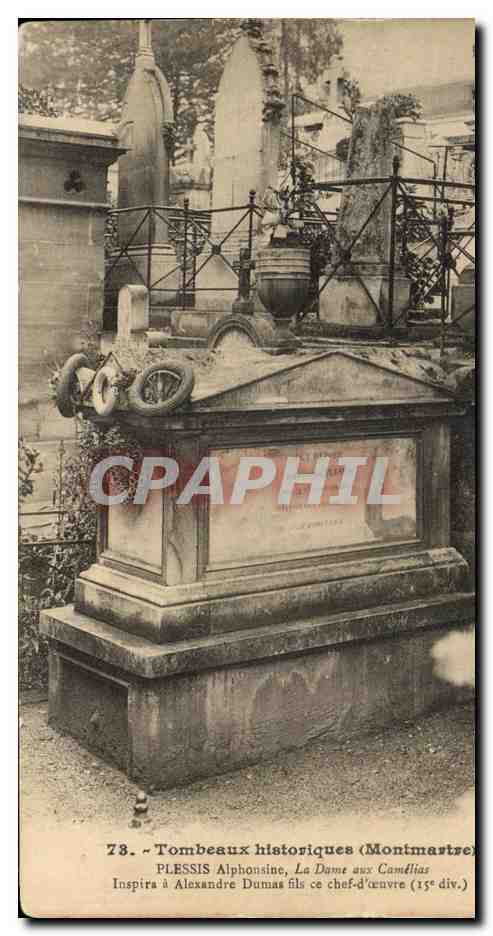 CPA Tombeaux historiques Plessis Alphonsine La Dame aux Camelias Inspira a Alexandre Dumas fils
