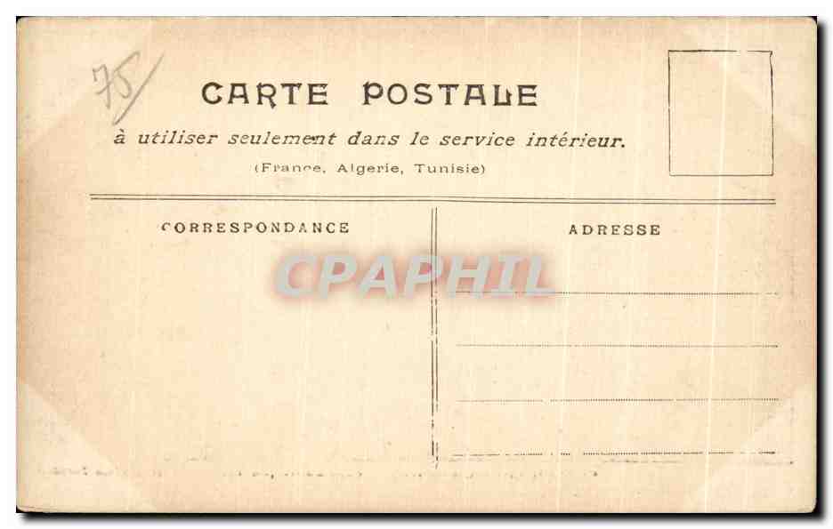 CPA Paris Inonde Pont Saint Nicolas Inondations 1910 — Rückseite