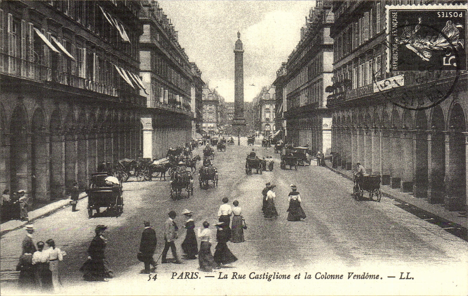 REPRO Paris La Rue Castiglione et la Colonne Vendome