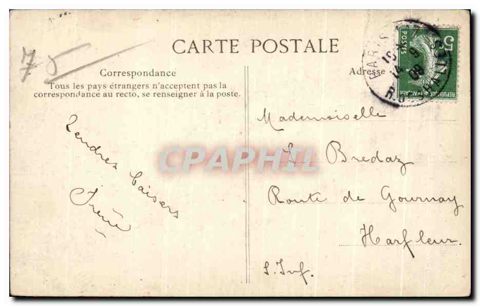 CPA Vieux Paris Portail de I Hotel des Ambassadeurs de Hollande et des Pays Bas — Rückseite