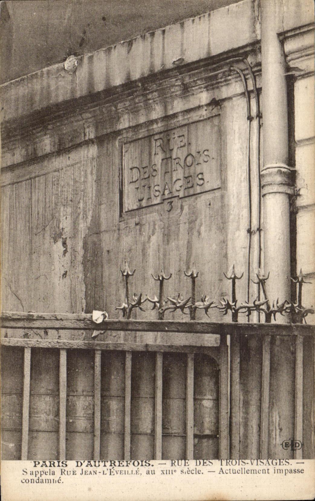 CPA Paris D Autrefois Rue Des Trois Visages