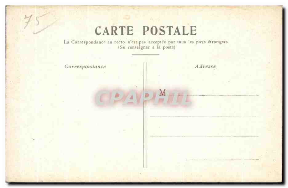CPA Paris Le Palais de Justice et le Marche aux Fleurs — Verso
