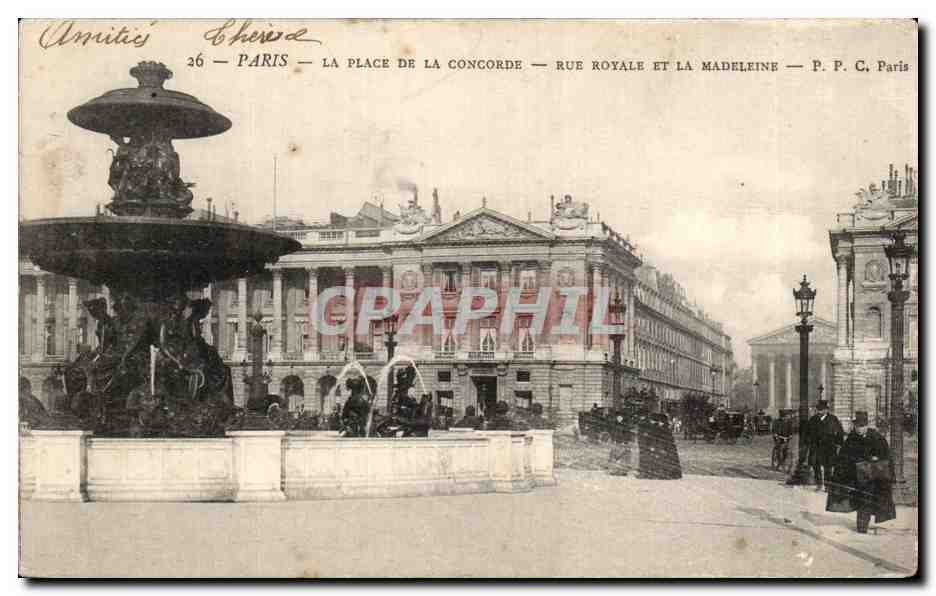 CPA Paris La Place De La Concorde Rue Royale Et La Madeleine P P C Paris