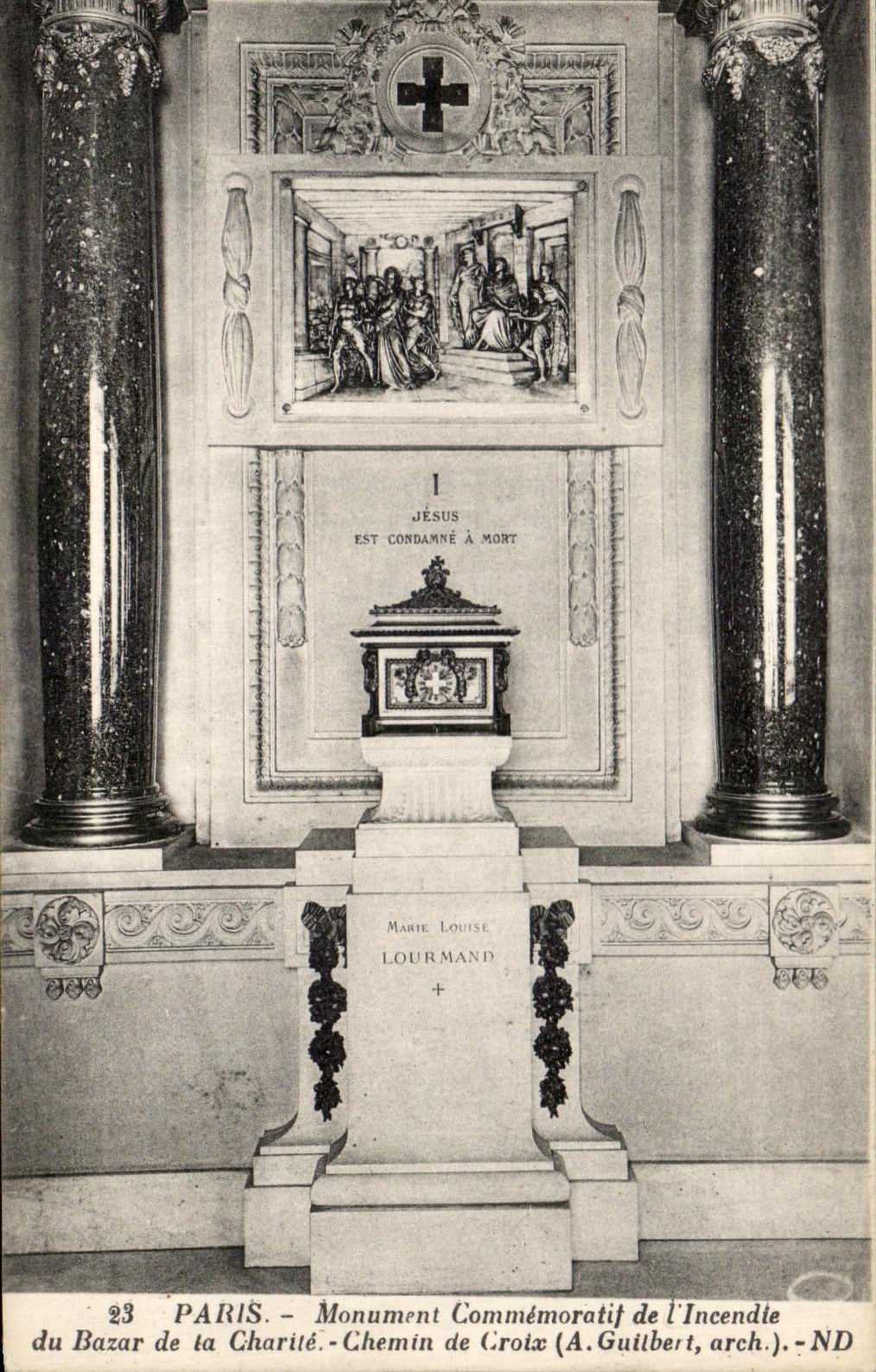CPA Paris Monument Commemoratif de I Incendie du Bazar de la Charite Chemin de Croix
