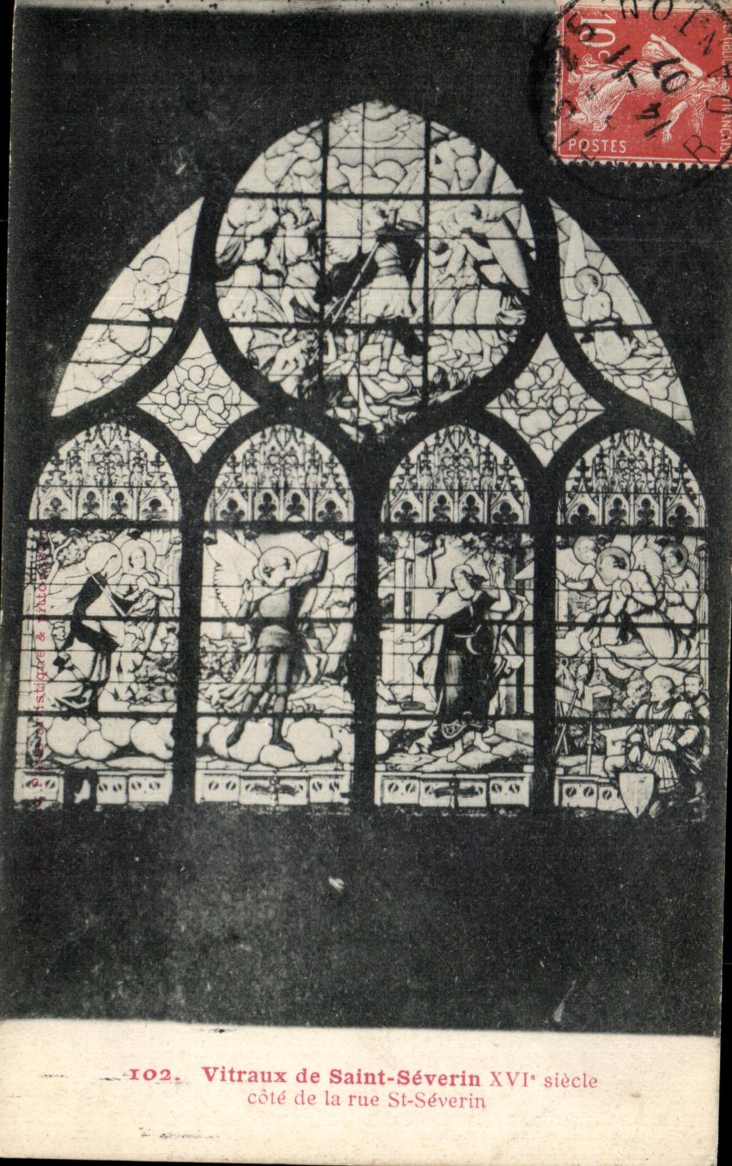 CPA Vitraux de Saint Severin XVI siecle cote de la rue St Severin