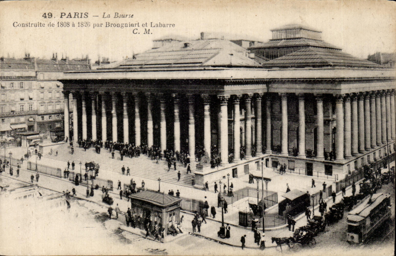 CPA Paris La Bourse Construite de 1808 a 1826 par Brongniart et Labarre