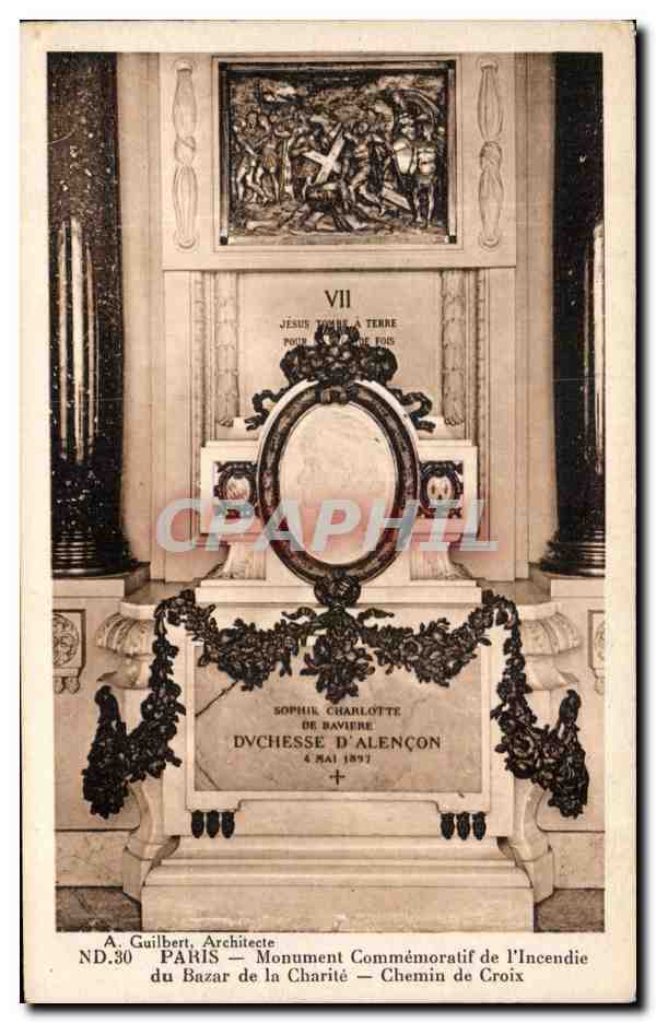 CPA Paris Monument Commemoratif de I Incendie du Bazar de la Charite Chemin de Croix