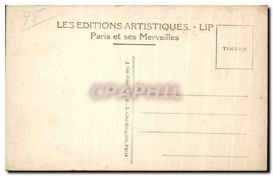 CPA Paris L Hotel de Cluny  — Rückseite