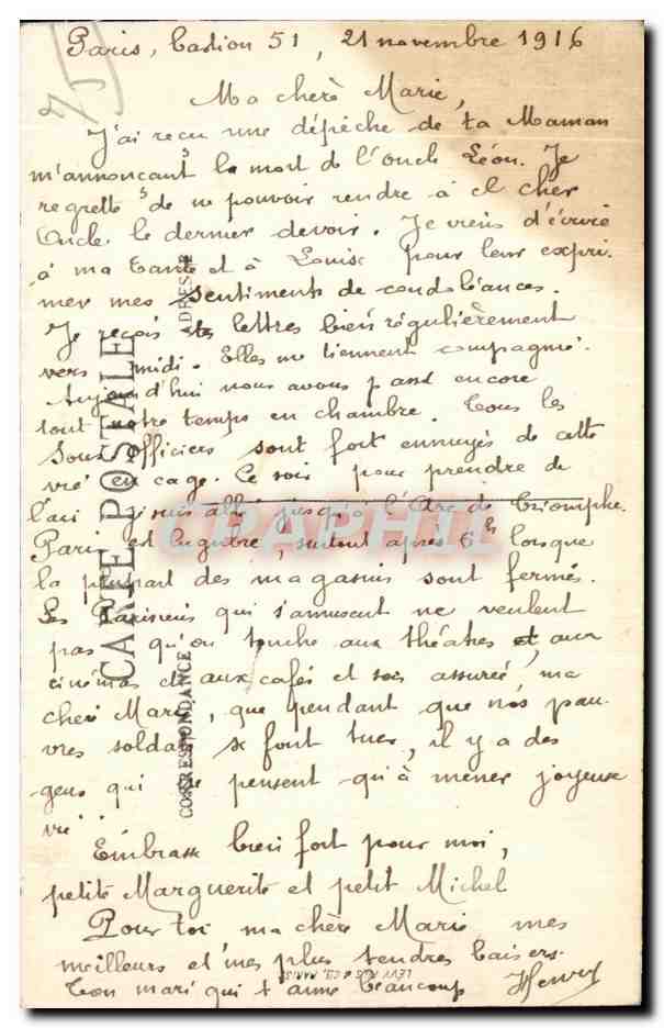 CPA Paris L Avenue de la Grande Armee — Verso