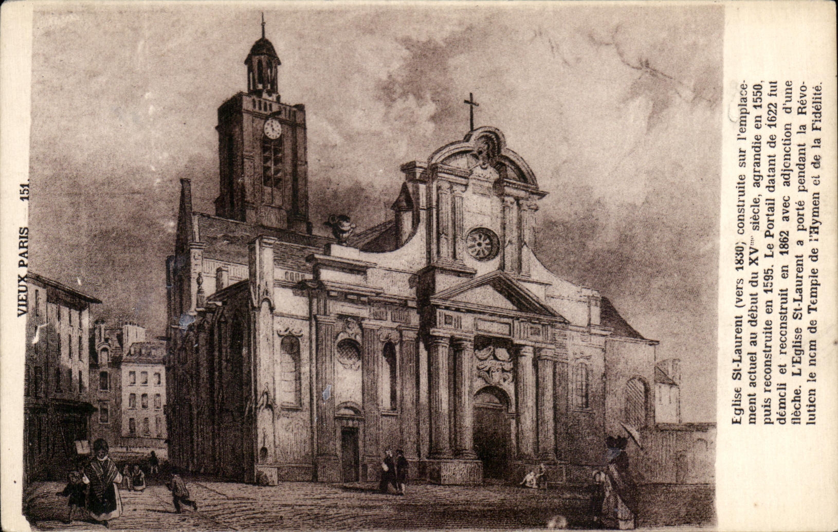 CPA Vieux Paris Eglise St Laurent 