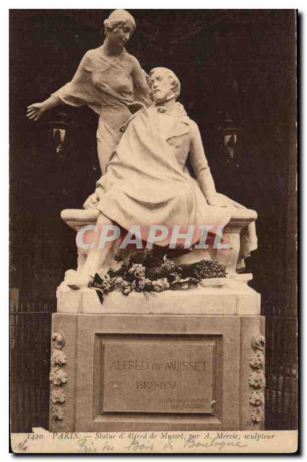 CPA Paris Statue d Alfred de Musset par A Mercie sculpteur
