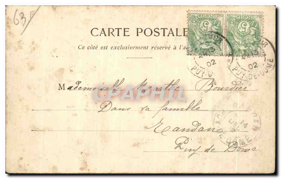CPA Auvergne Pontaumur Chateau de la Cote — Rückseite