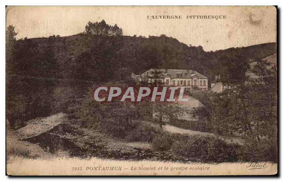 Pontaumur — Le Stoulet et le groupe scolaire — Ideal, n°2915