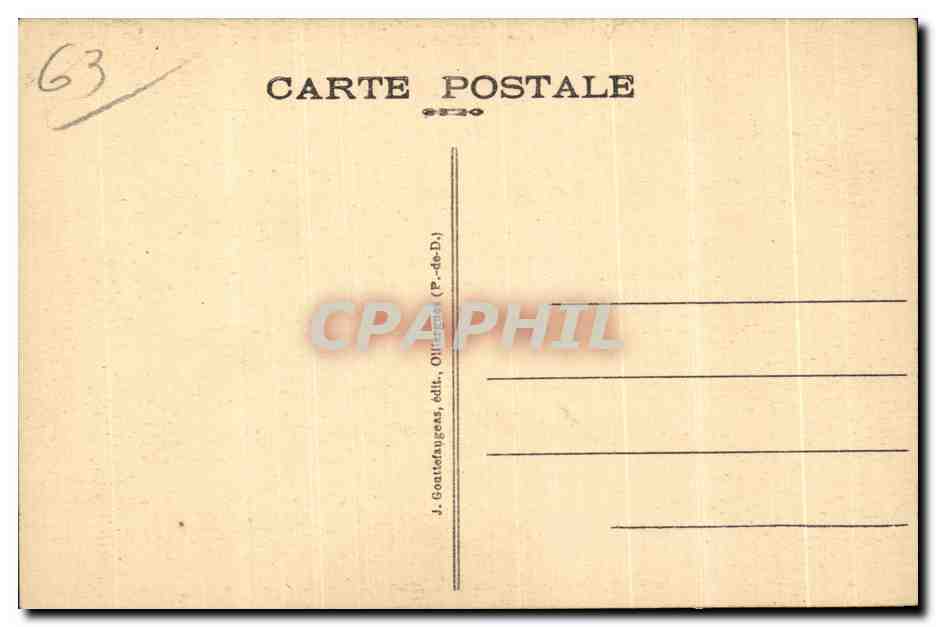 CPA Le Mont Dore Les Grands Hotel et I Avenue de Clermont — Rückseite