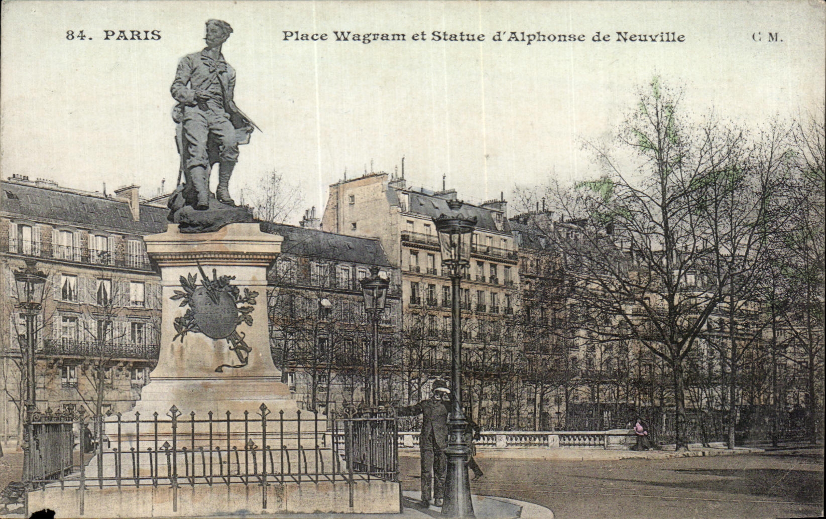 CPA Paris Place Wagram et Statue d Alphonse de Neuville